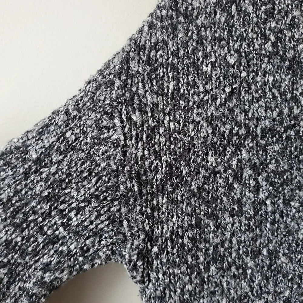 Women Garage Gray Marled V Neck Sweater S Scandi Minimal Classic Cozy Casual